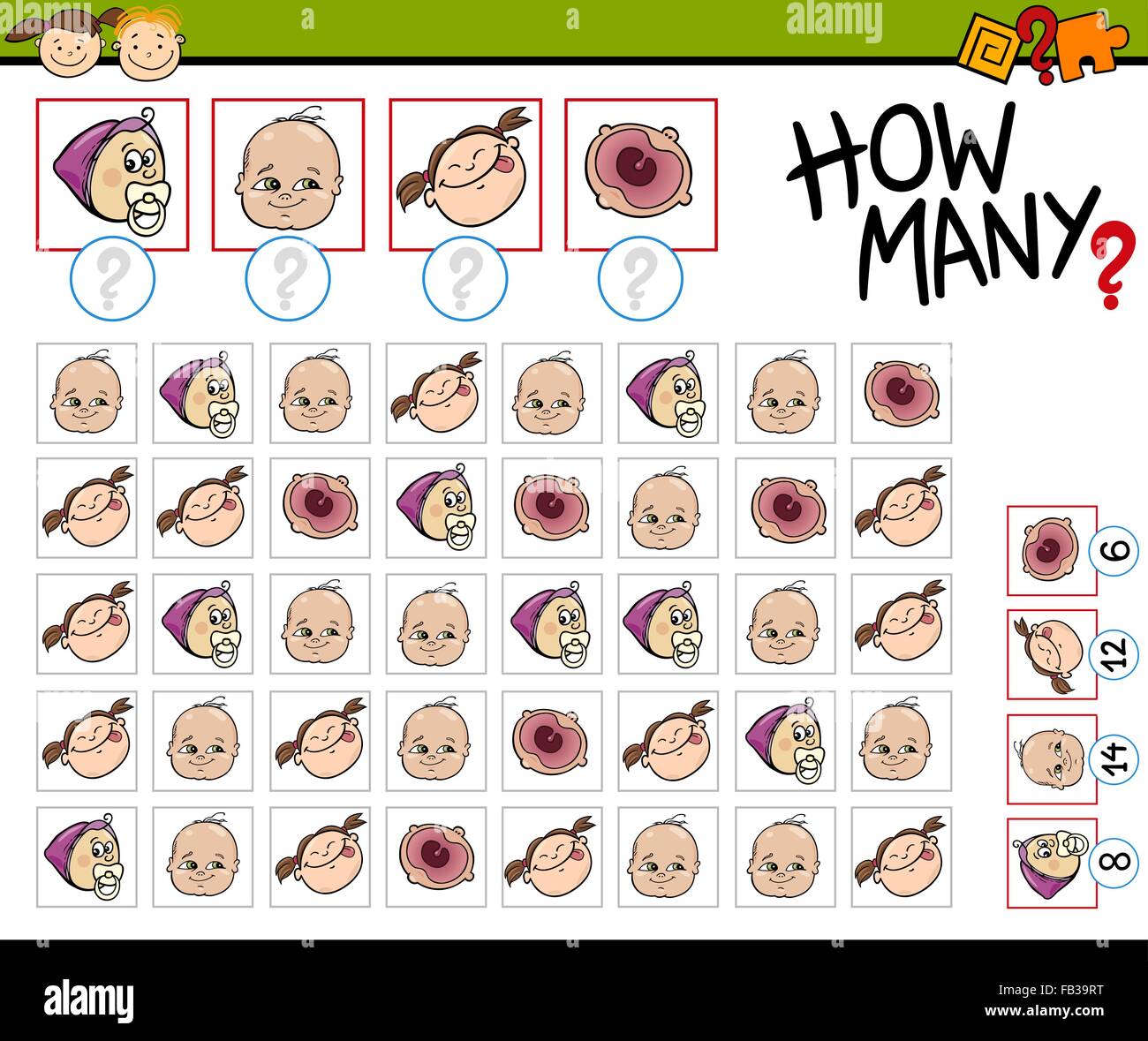 Cartoon Illustration of Educational Counting Task for Preschool ...