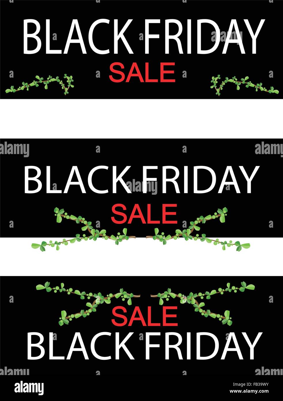 Illustration of Bonsai Tree on Black Friday Shopping Banner for Start Christmas Shopping Season. Stock Vector