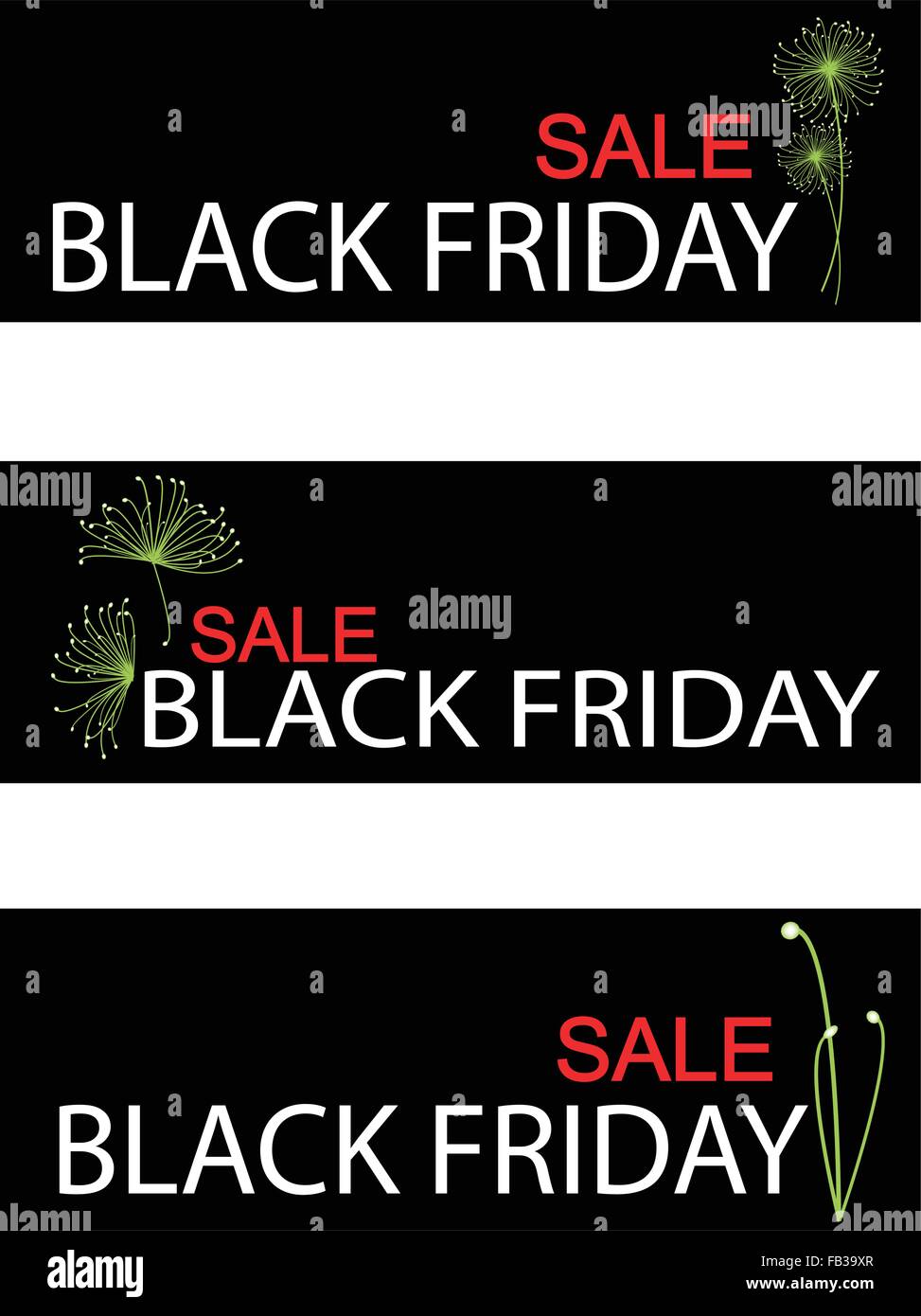 Illustration of Cyperus Papyrus or Cyperaceae Plants on Black Friday Shopping Banner for Start Christmas Shopping Season. Stock Vector
