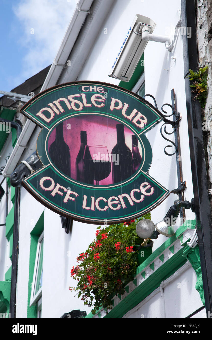 Dingle Pub Bar and Off Licence Sign; Ireland Stock Photo Alamy
