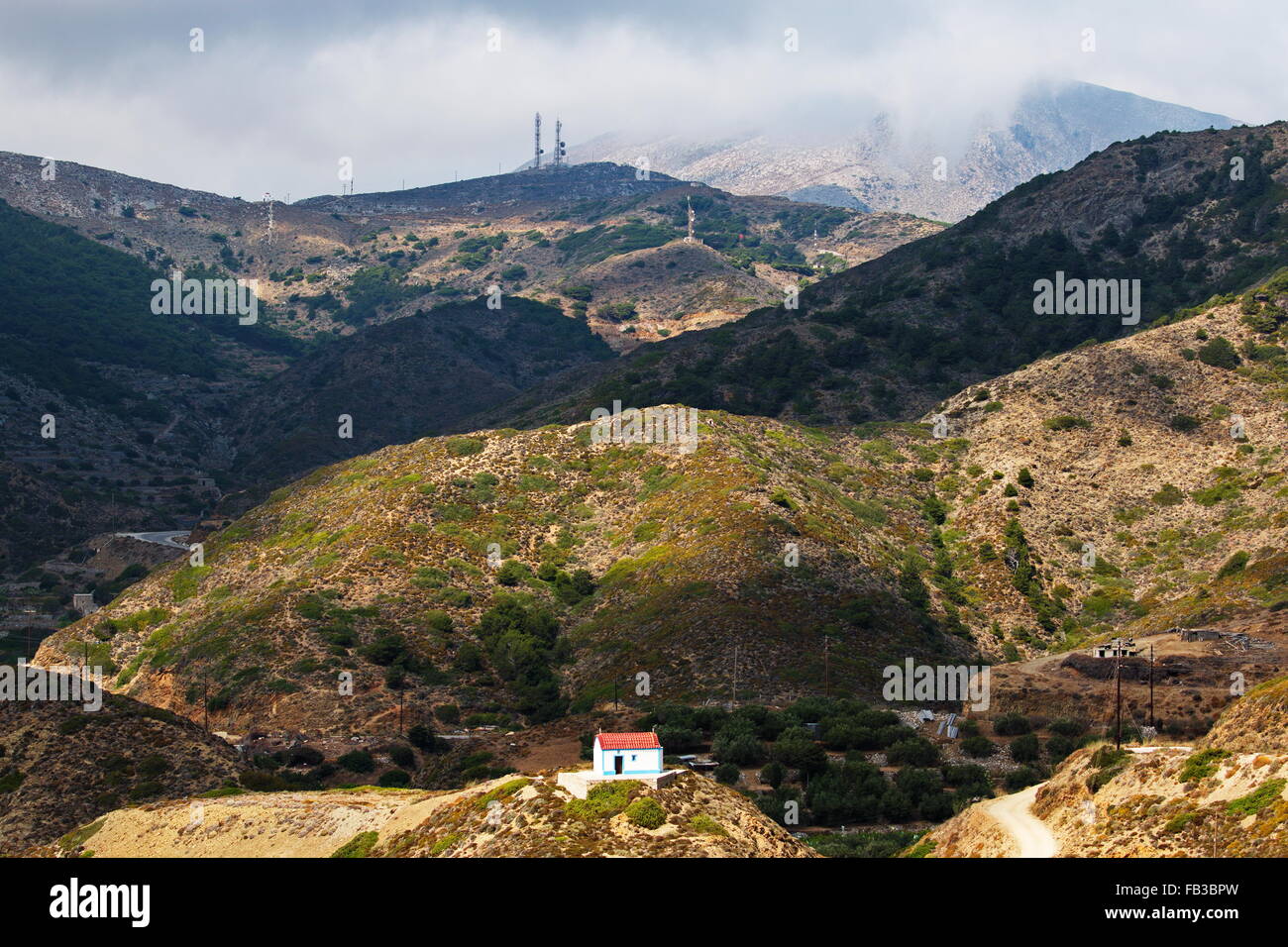 Landscape with mountains, Karpathos, Greece Stock Photo
