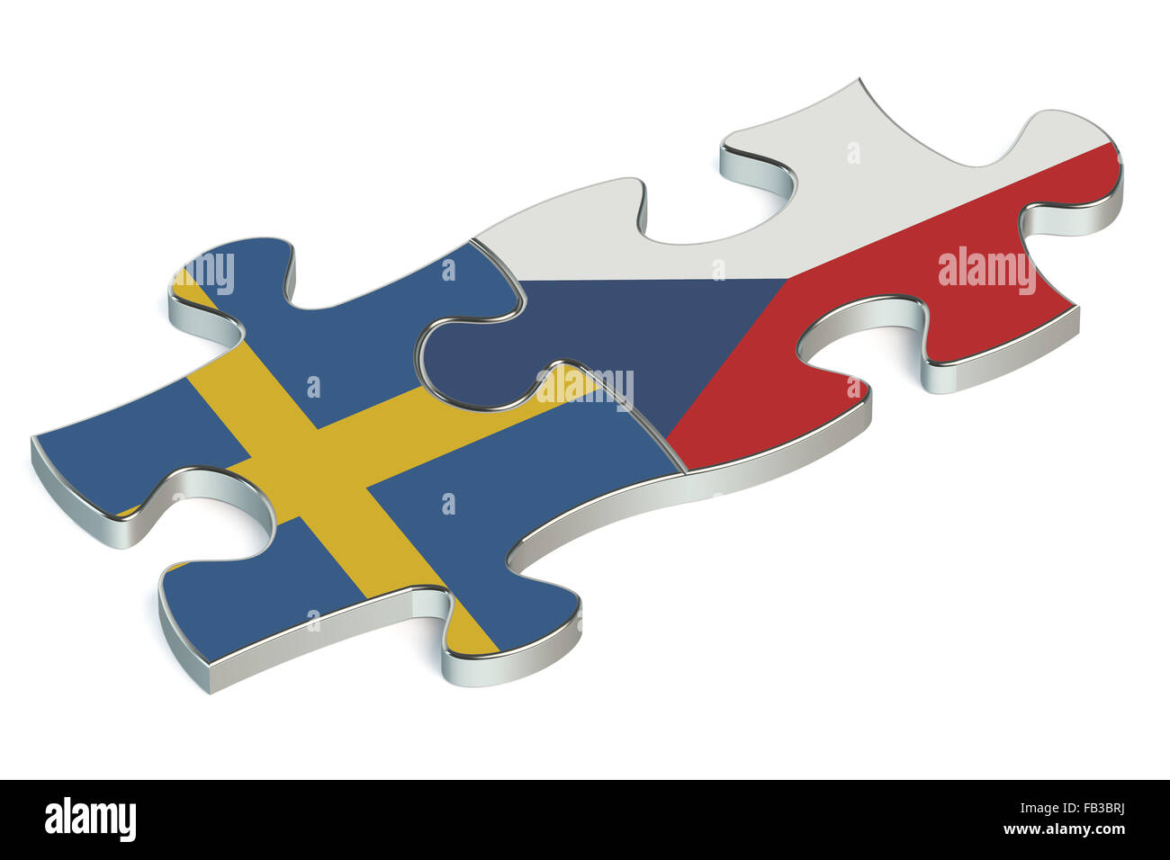 Czech Republic and Sweden puzzles from flags Stock Photo Alamy