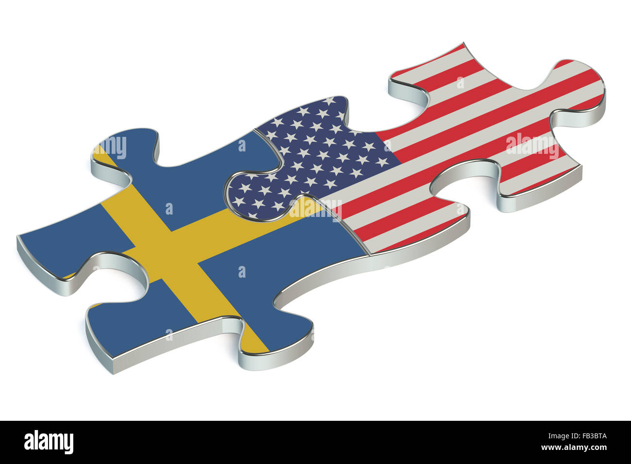USA and Sweden puzzles from flags Stock Photo