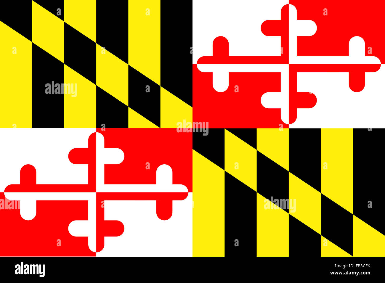 The state flag of Maryland is a Mid-Atlantic state in the USA Stock Photo