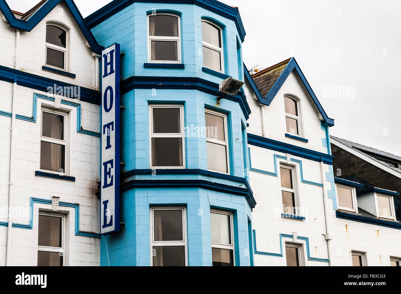 Sign at a Northern Ireland seaside hotel Stock Photo