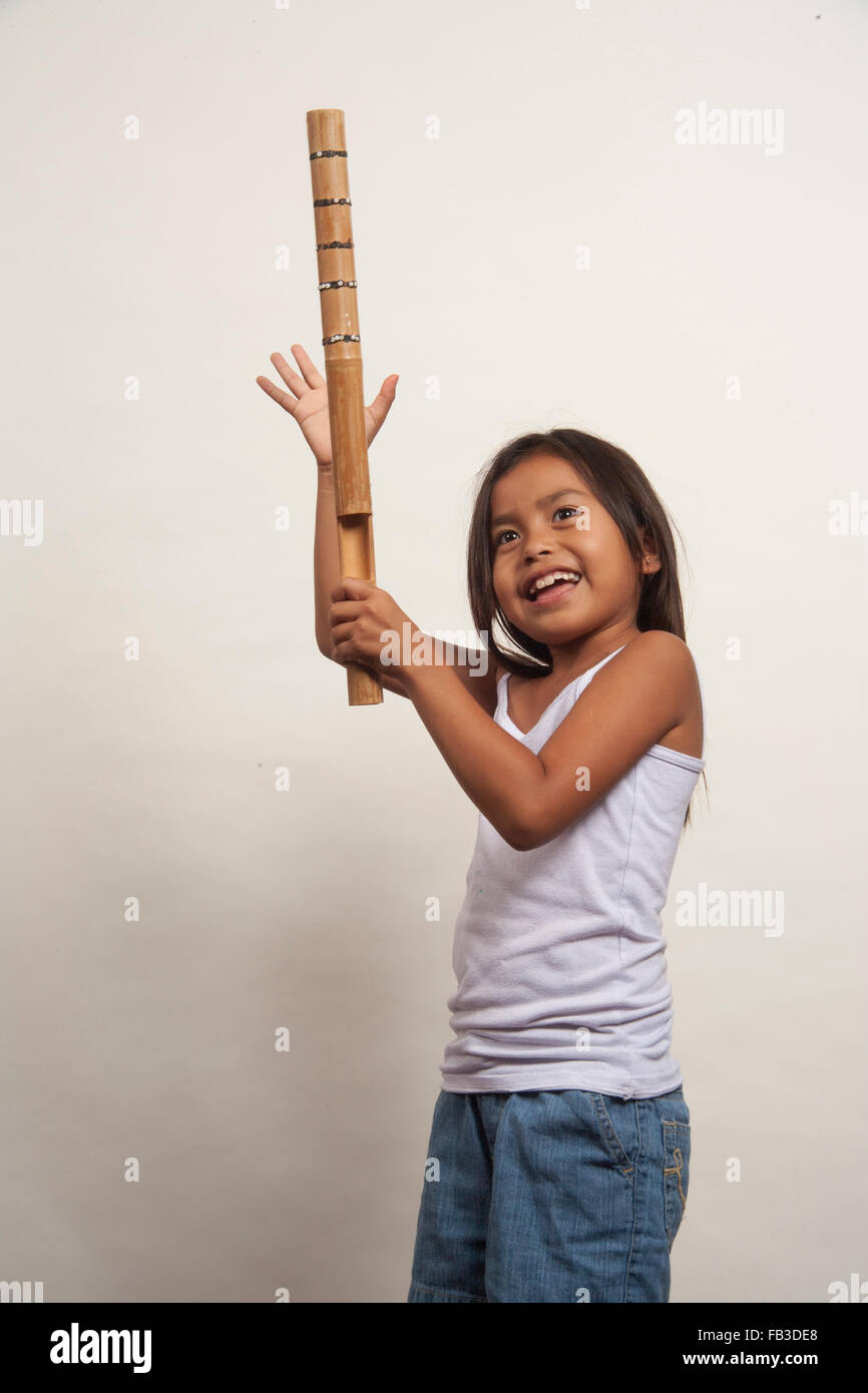 Stick instrument with clearance a bamboo clapper