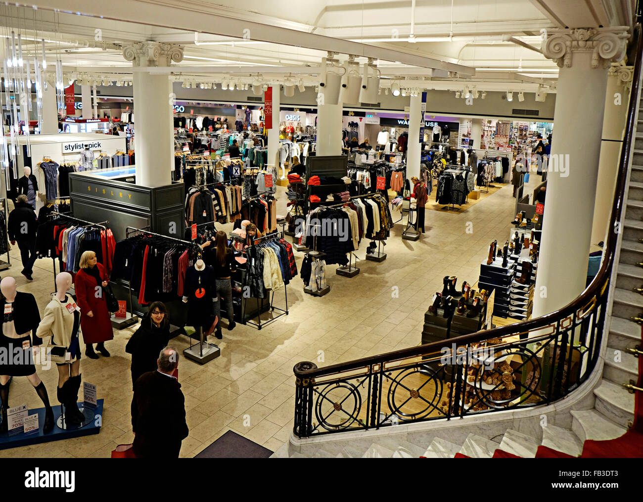 Clerys landmark department store Dublin Ireland, interior view Stock