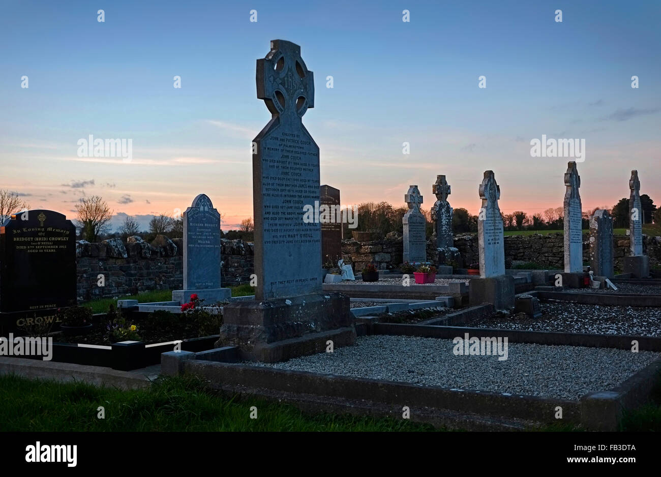 Isolated rural Graveyard in North County Dublin Ireland Stock Photo