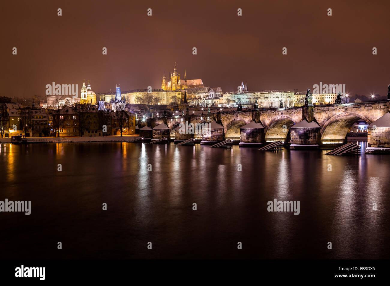 Prague in the night hires stock photography and images Alamy