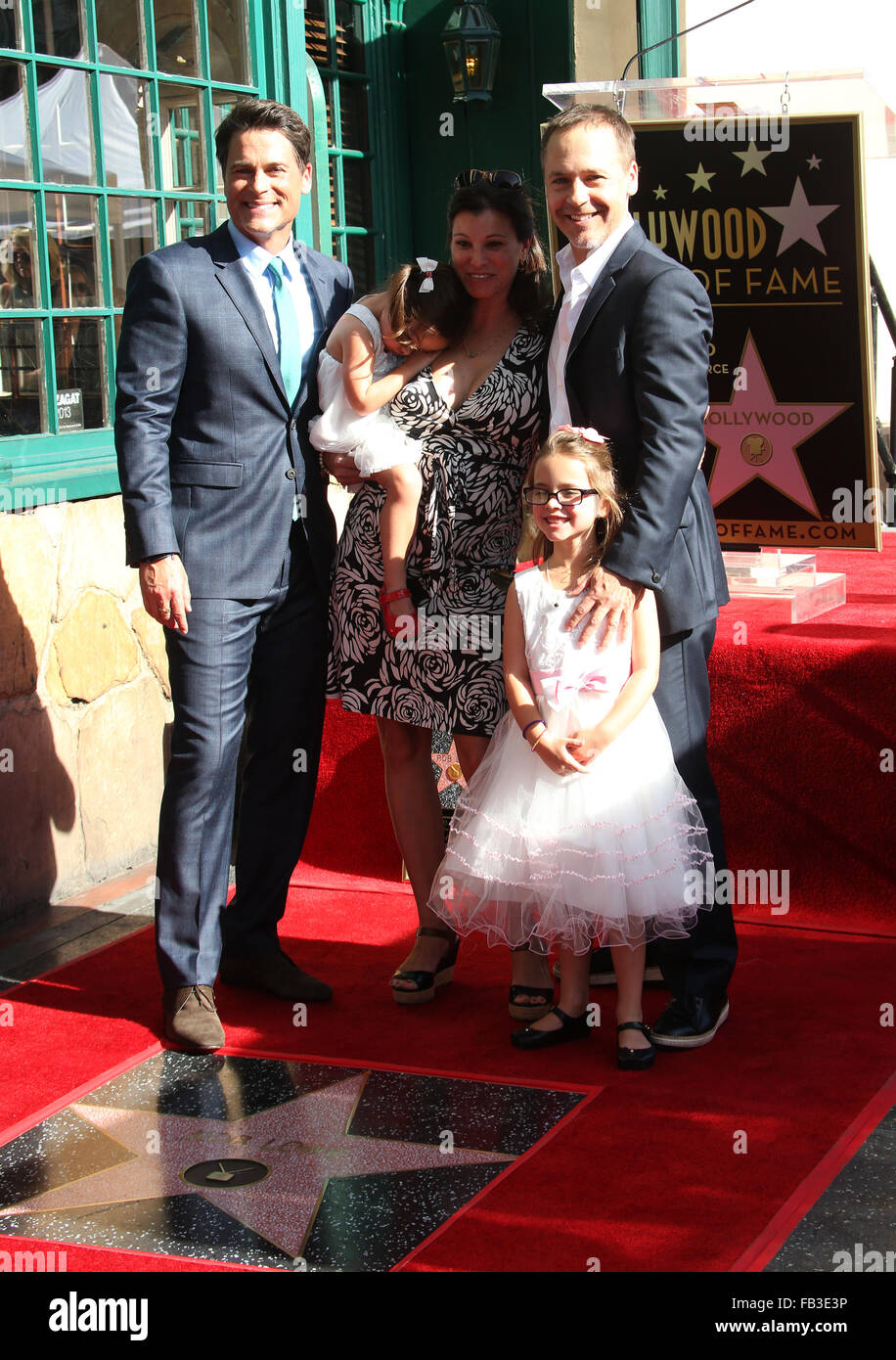 Rob Lowe honored with a star on the Hollywood Walk of Fame  Featuring: Rob Lowe, Chad Lowe, Kim Painter, Mabel Painter Lowe, Fiona Hepler Lowe Where: Hollywood, California, United States When: 08 Dec 2015 Stock Photo