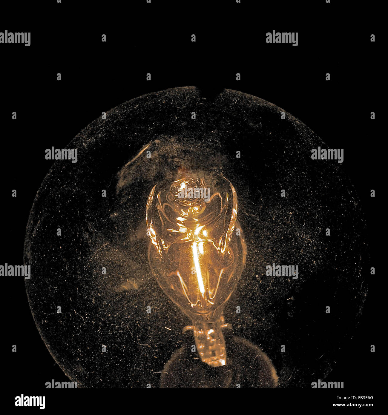Black light bulb shining like the universe, creative abstract concepts Stock Photo