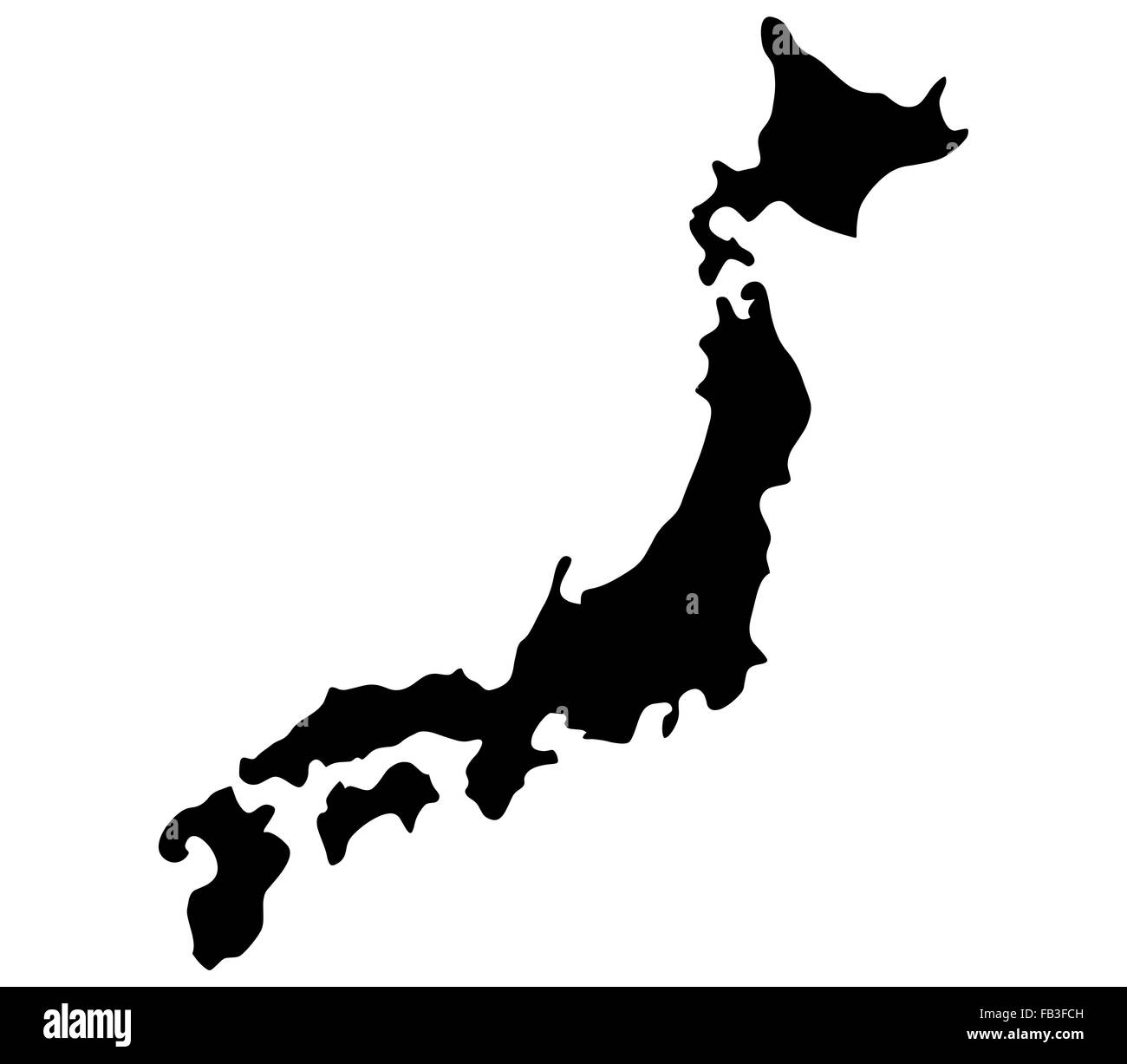 japan map on a white background Stock Photo