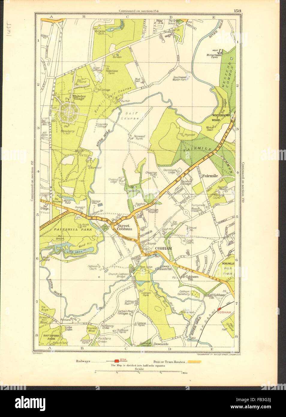 Cobham surrey map hires stock photography and images Alamy