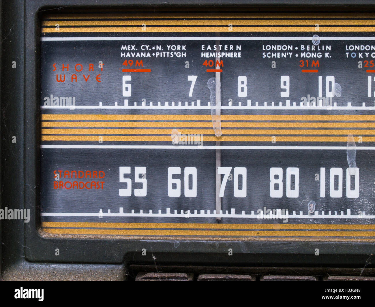 Vintage Radio Dials Controls and Inner Workings Stock Photo Alamy