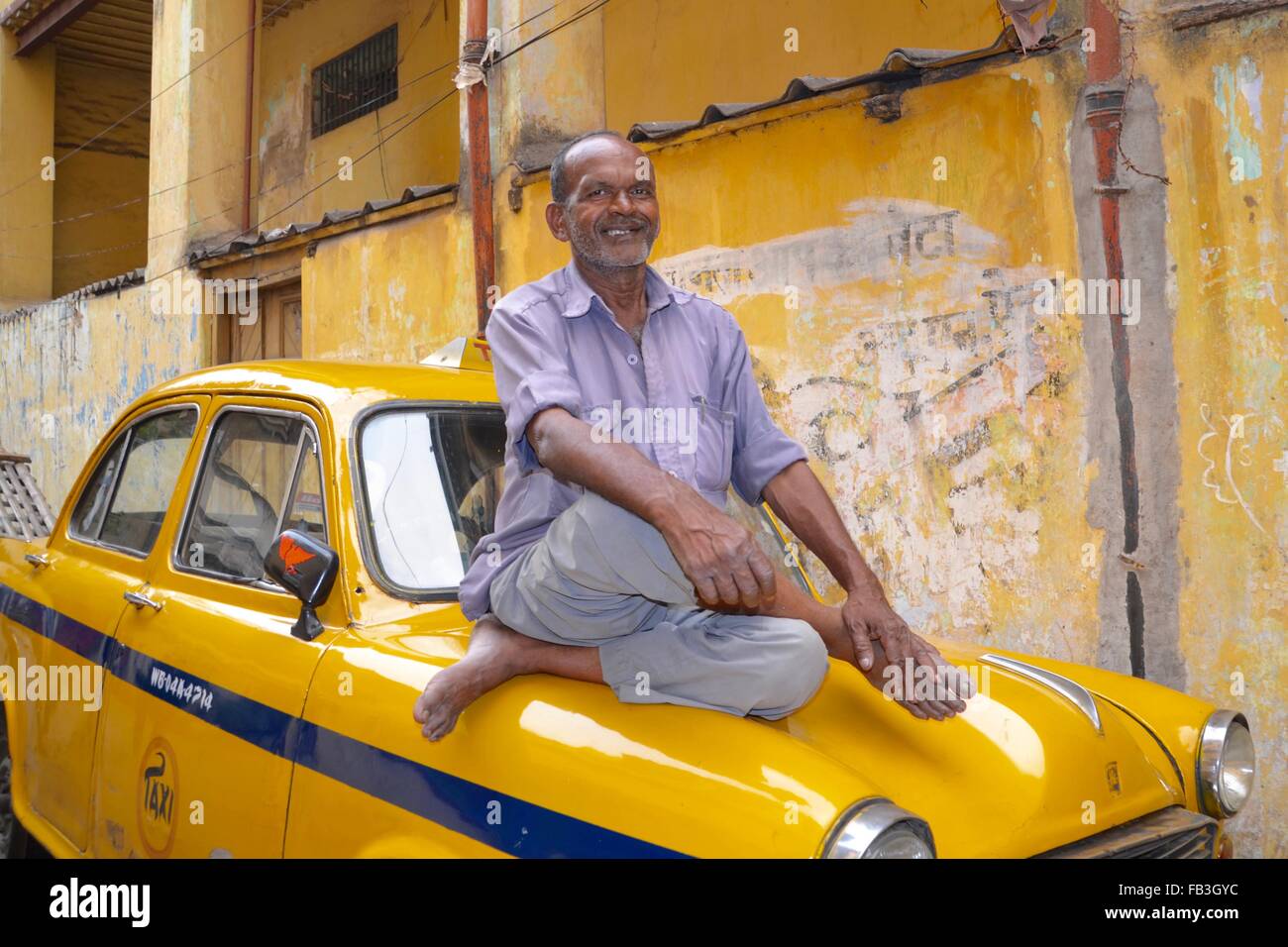 Taxi Driver India Stock Photo
