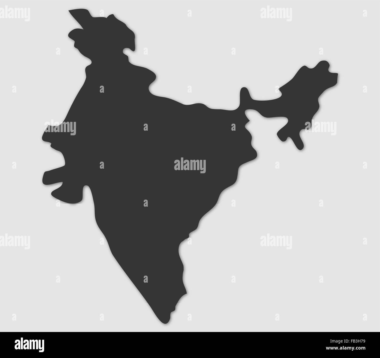 map india on white background Stock Photo - Alamy