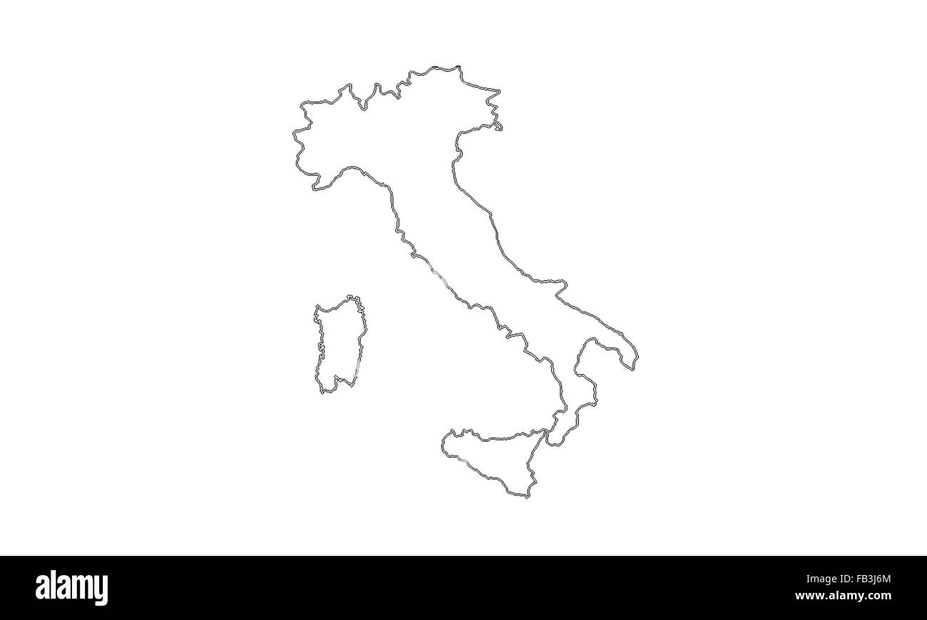 map Italy on white background Stock Photo - Alamy