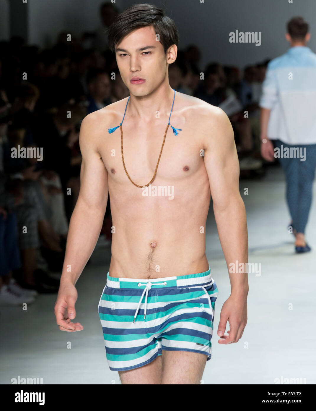 NEW YORK, NY - JULY 16, 2015: Chris Colton walks the runway during the ...