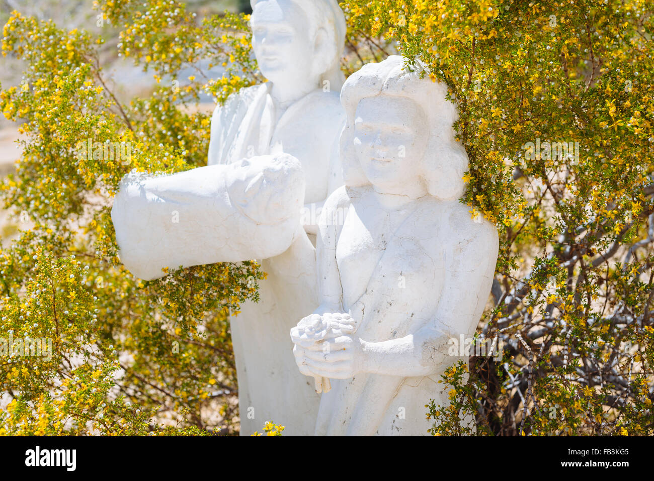 Religious sculptures in Desert Christ Park, Southeastern California Stock Photo