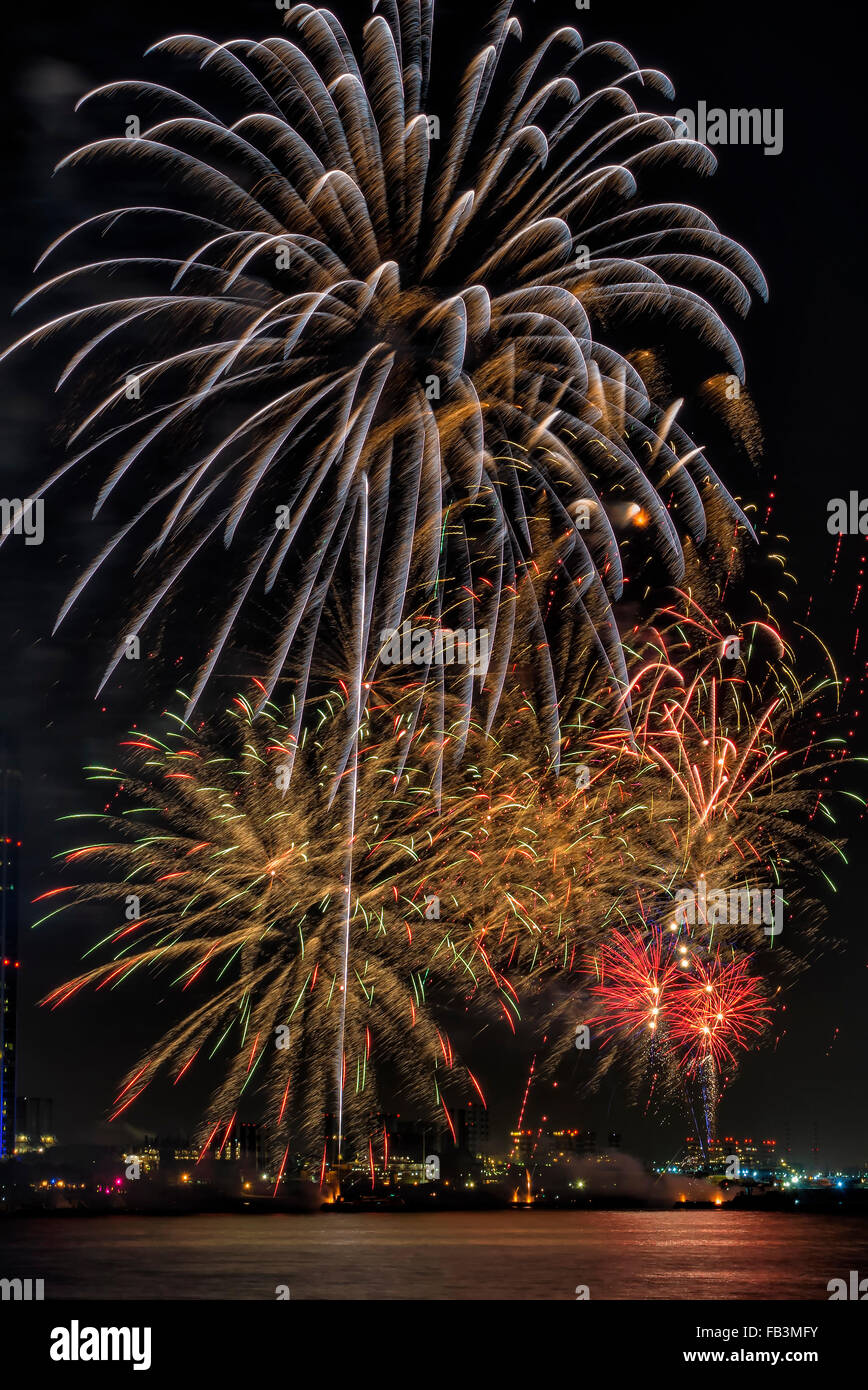 Fireworks in Dubai Marina, UAE Stock Photo Alamy