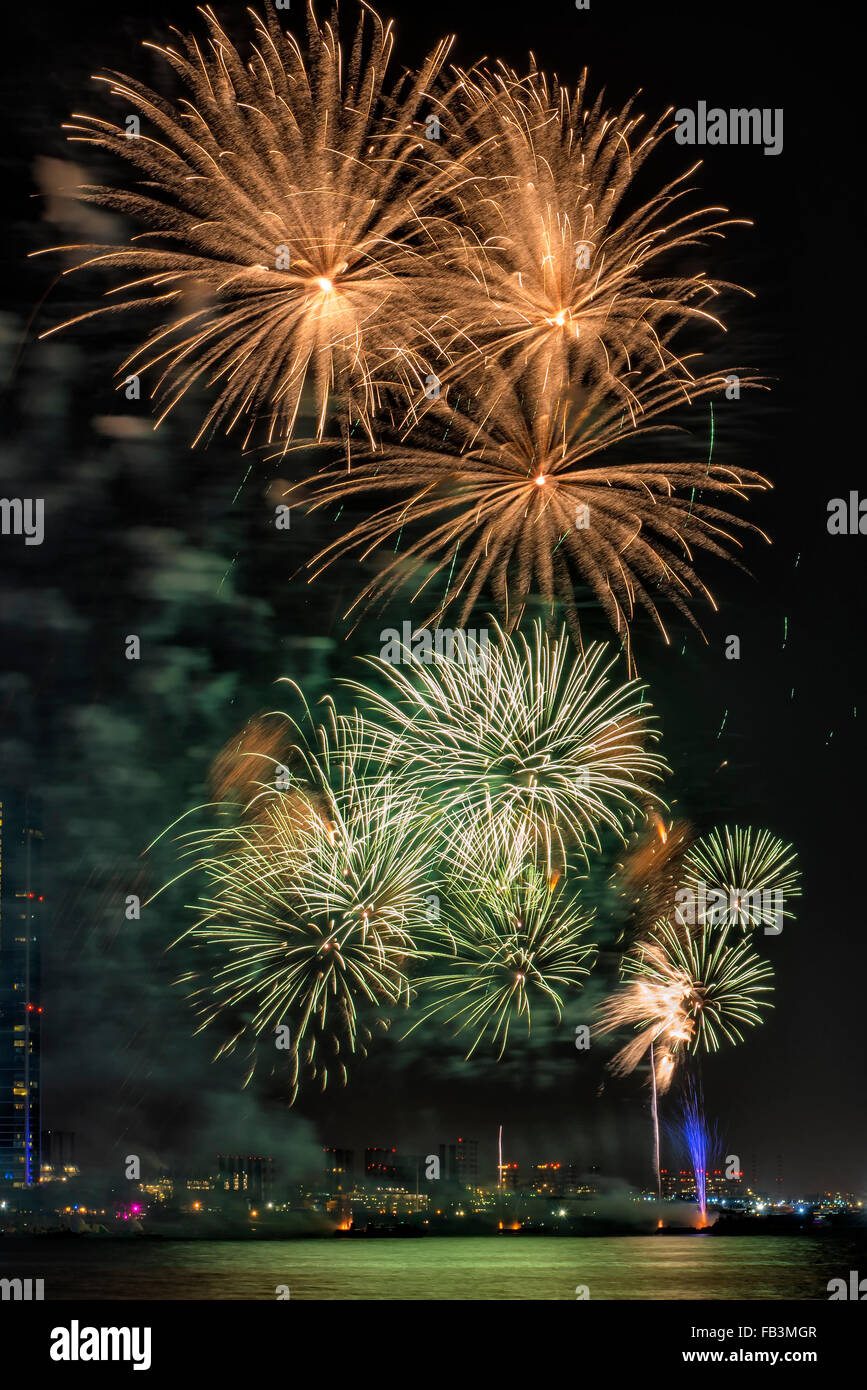Fireworks in Dubai Marina, UAE Stock Photo Alamy