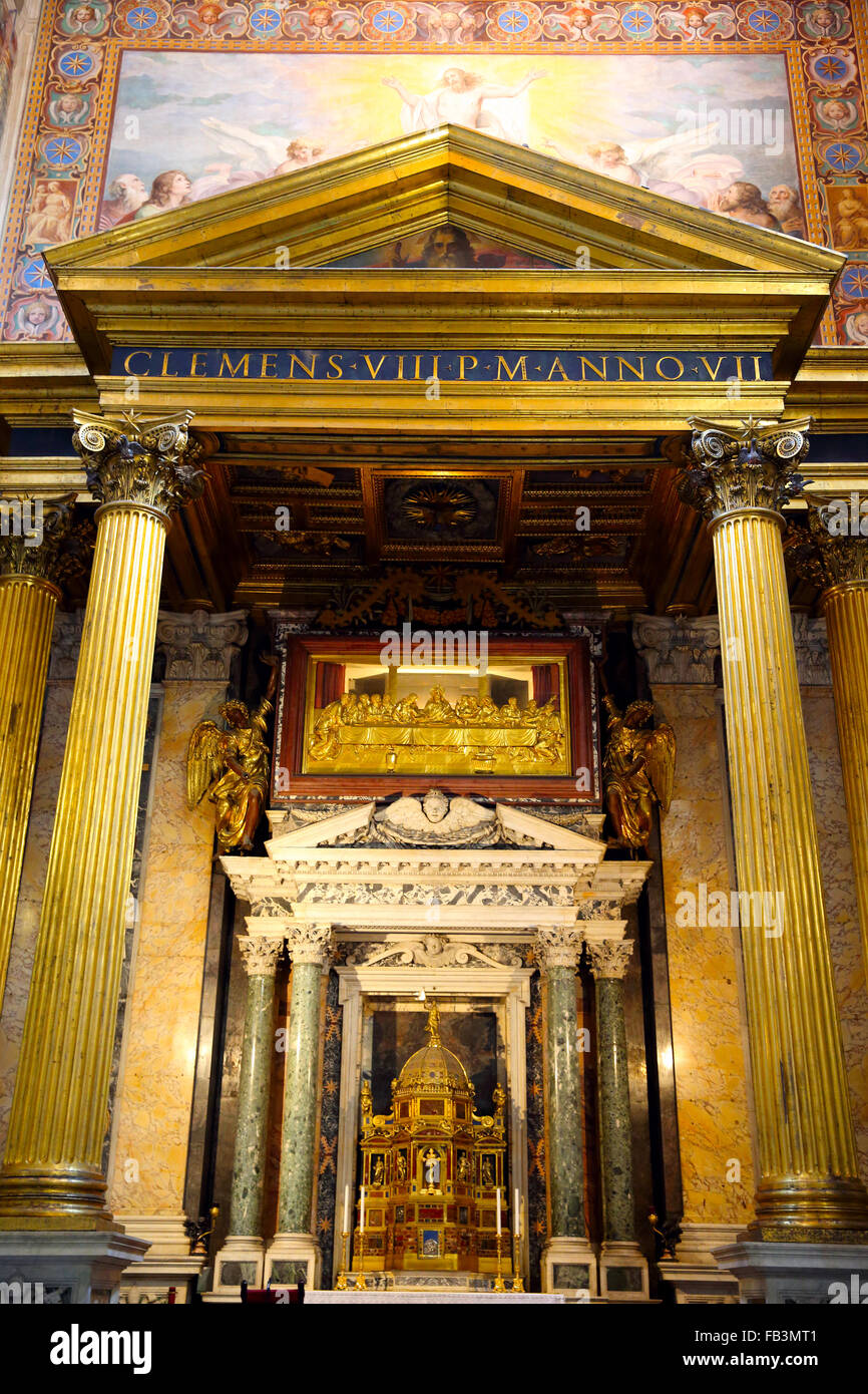 The Lateran Altar Blessed Sacrament in Saint John Lateran Church in Rome. Stock Photo