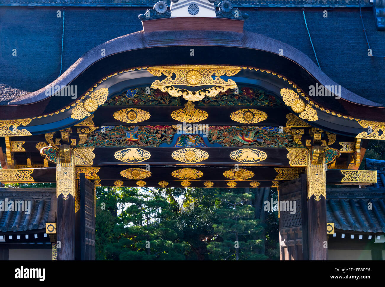 Kara-mon Gate of Nijo Castle, Kyoto, Japan Stock Photo