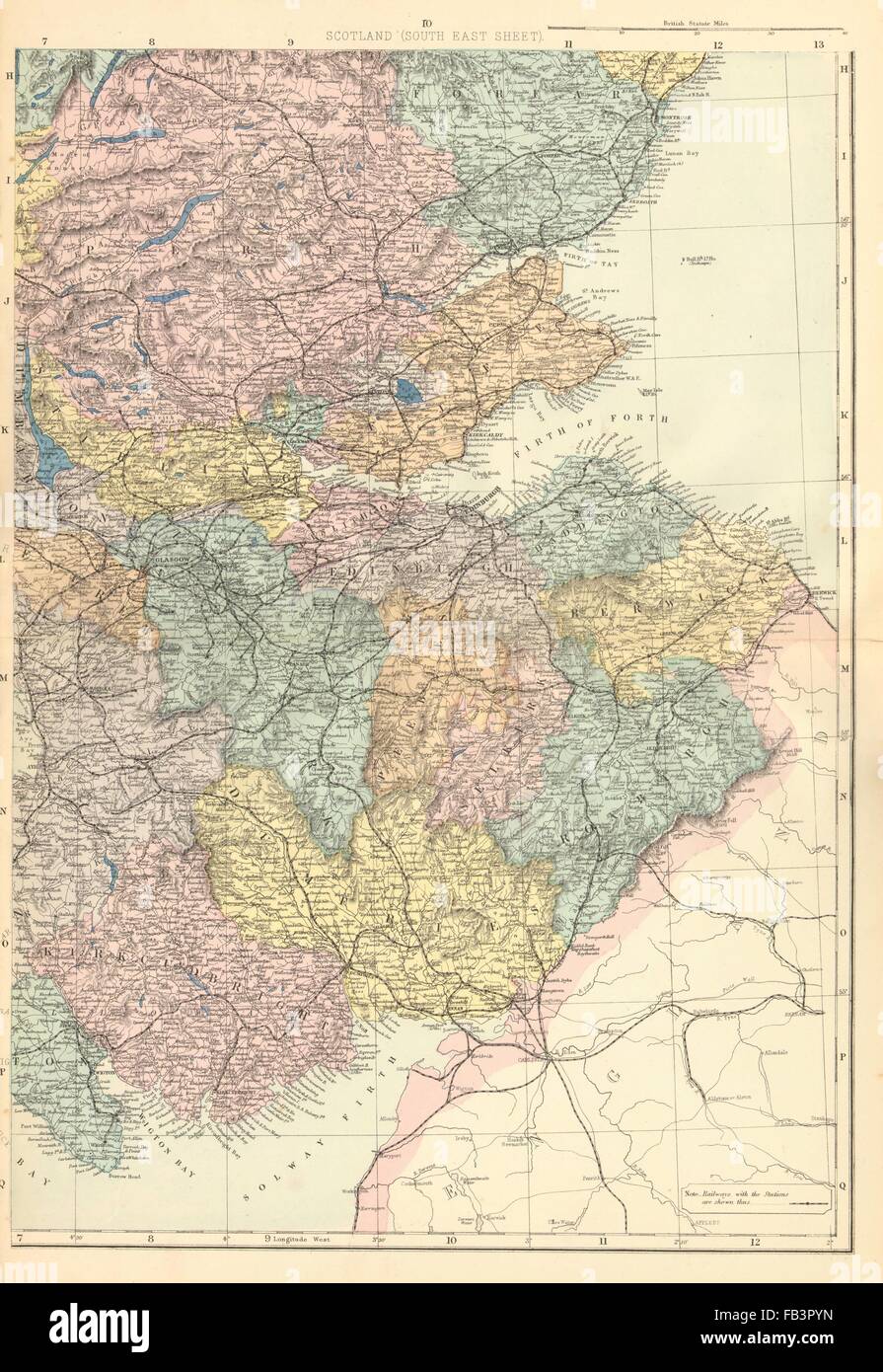 Haddington Estuary Of The Forth 1883 Antique Map Fife Scotland Atlas 