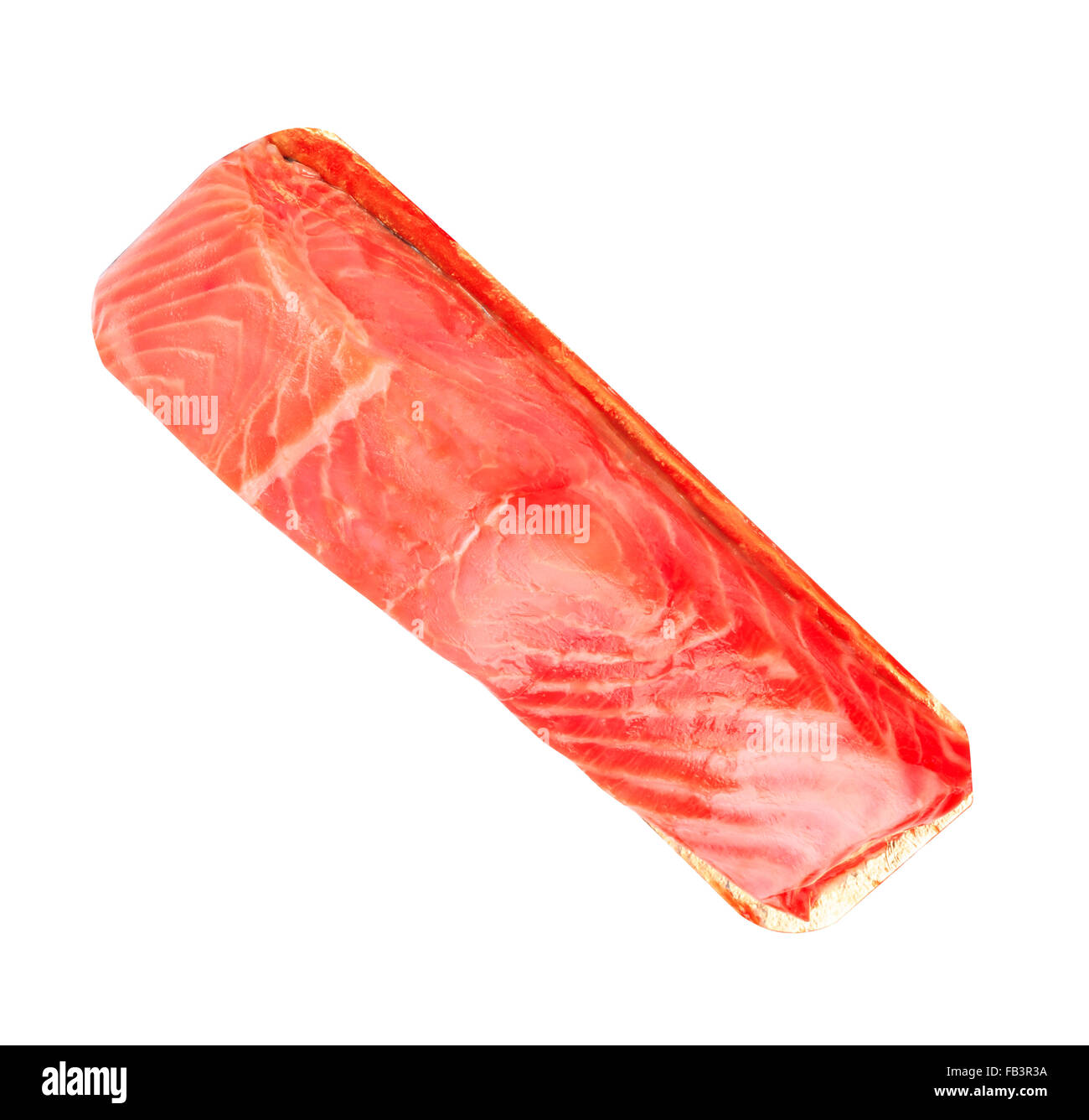 piece of red fish fillet isolated on white Stock Photo - Alamy