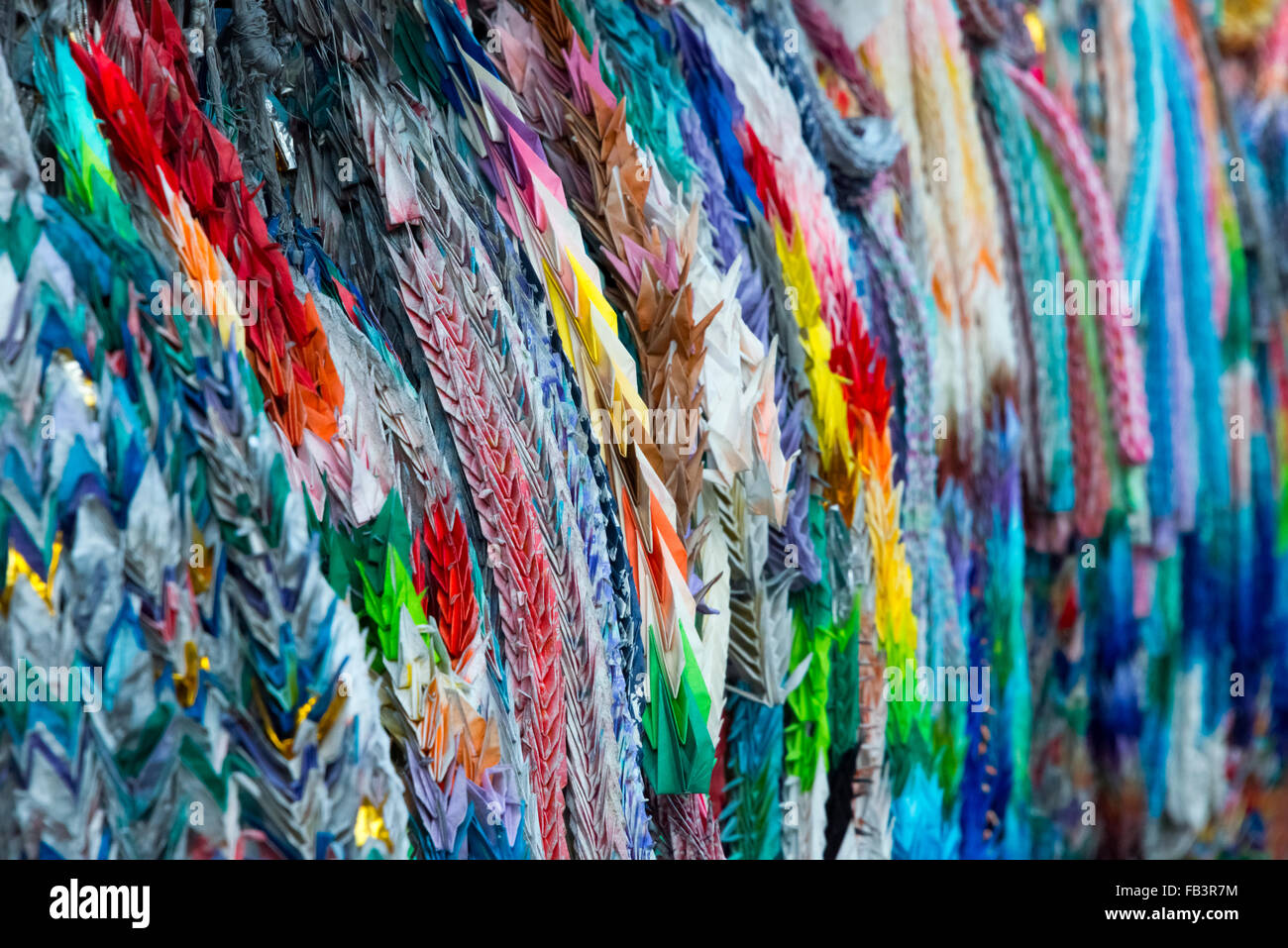 Crane origami in Fushimi Inari Shrine, Kyoto, Japan Stock Photo