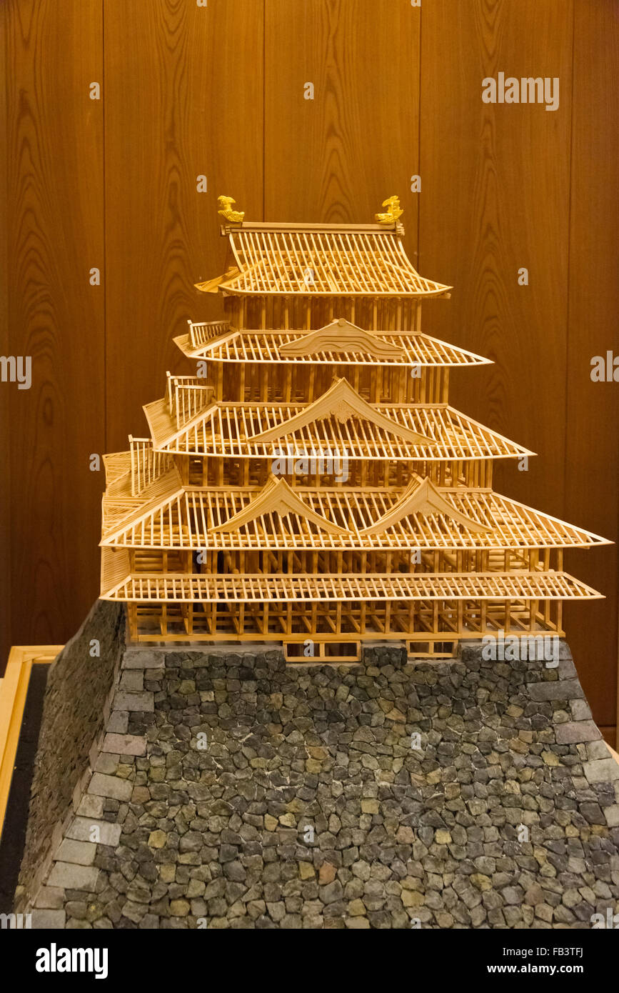 Model of castle inside Nagoya Castle, Nagoya, Aichi Prefecture, Japan Stock Photo