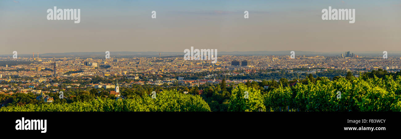 Wien, view from moutain Am Himmel, Vienna, Austria, Central Europe Stock Photo