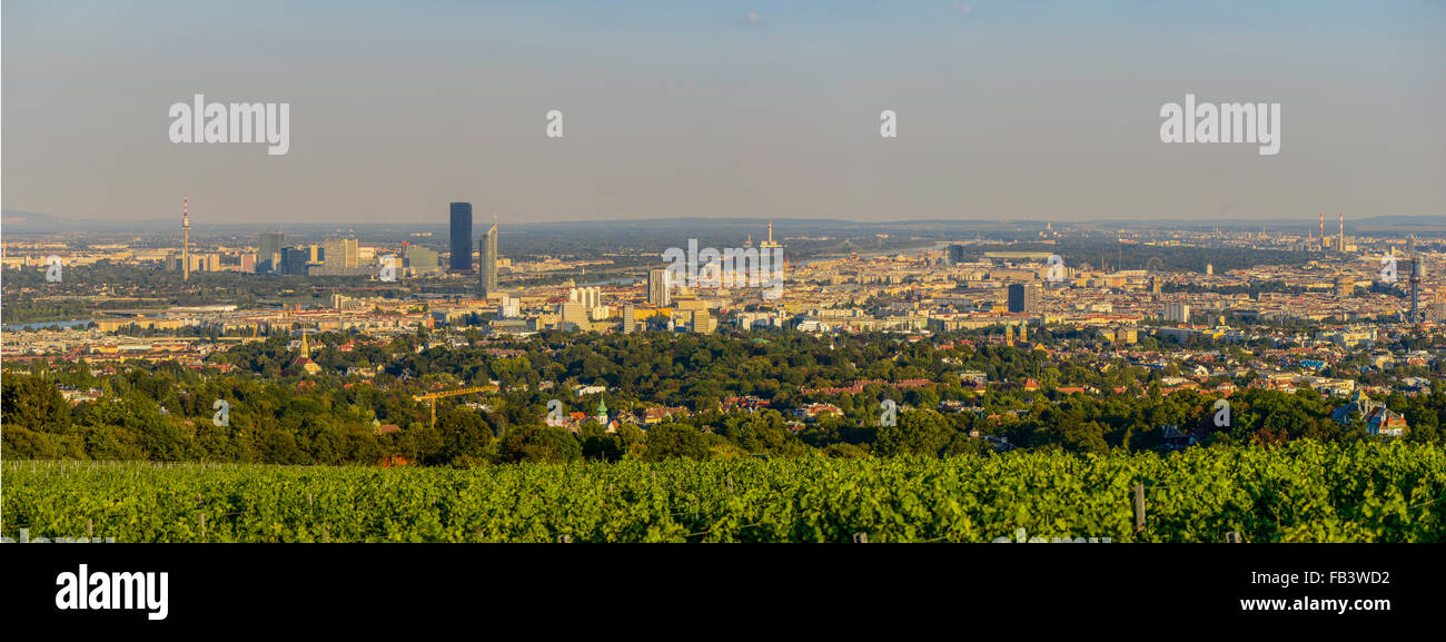 Wien, view from moutain Am Himmel, Vienna, Austria, Central Europe Stock Photo