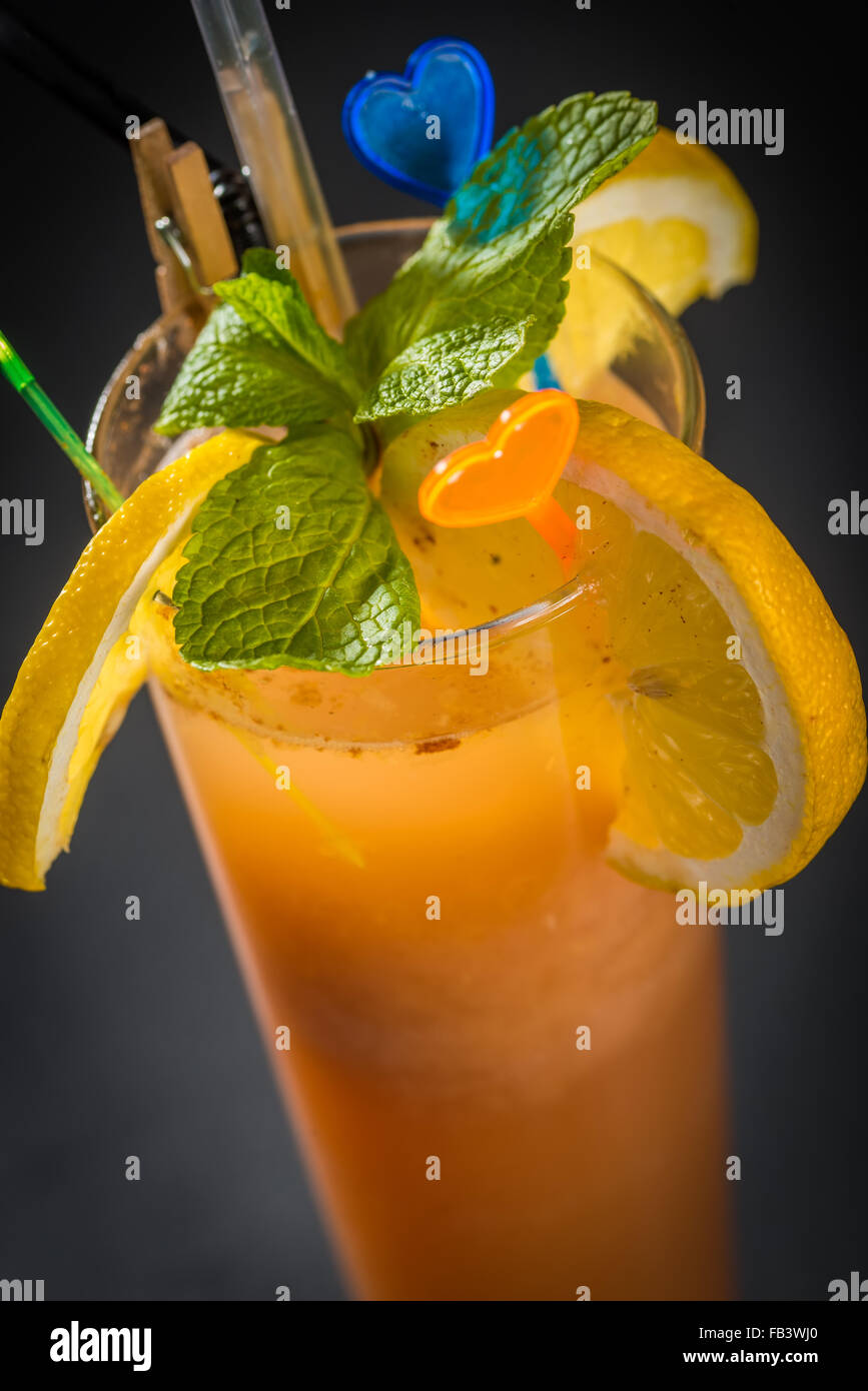 orange juice with mint Stock Photo Alamy