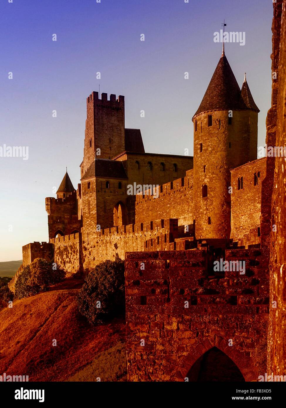 Mittelalterliche Festungsstadt Carcassonne, Frankreich, Languedoc Roussillon, Carcassonne Stock Photo