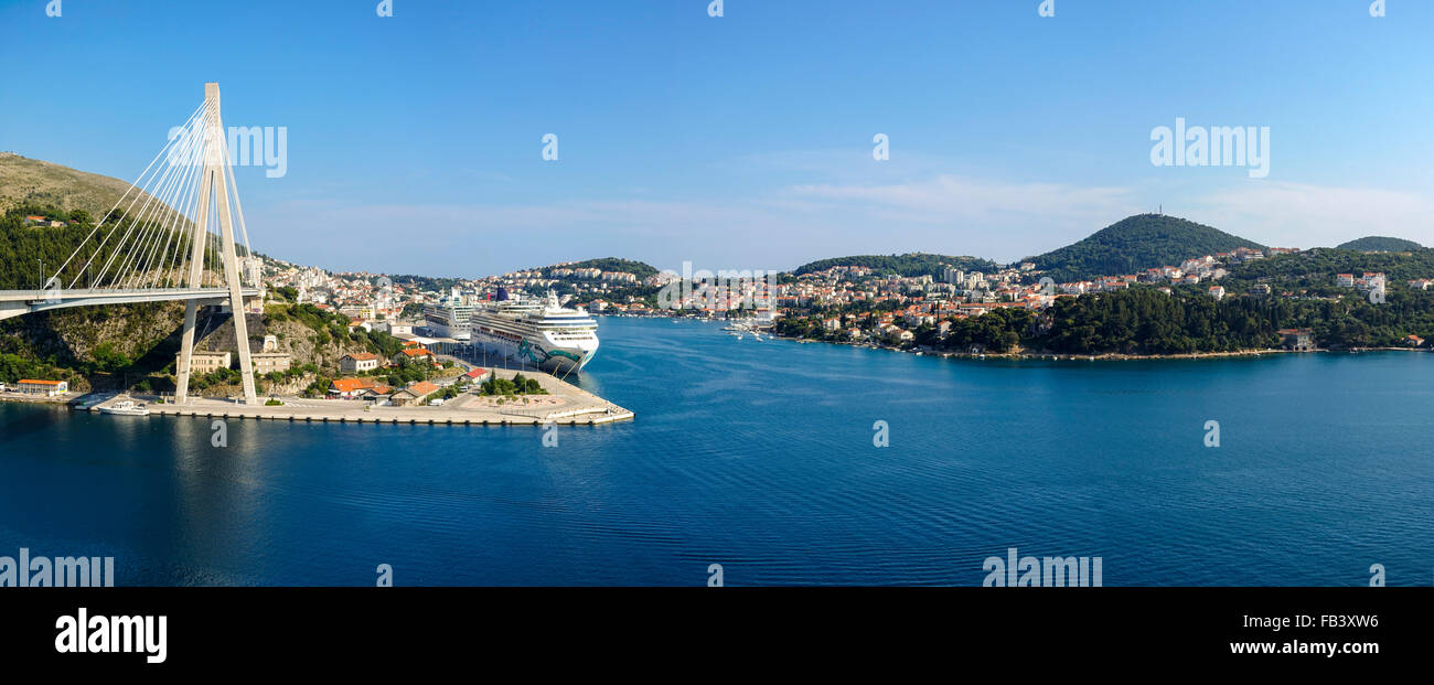 Schrägseilbrücke Dubrovnik, Dalmatien, Kroatien, Dubrovnik Stock Photo