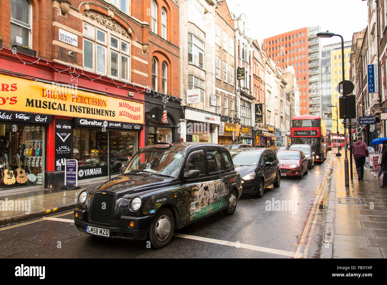 Musical instruments shop on London's historic Denmark Street. Set for demolition to make way for