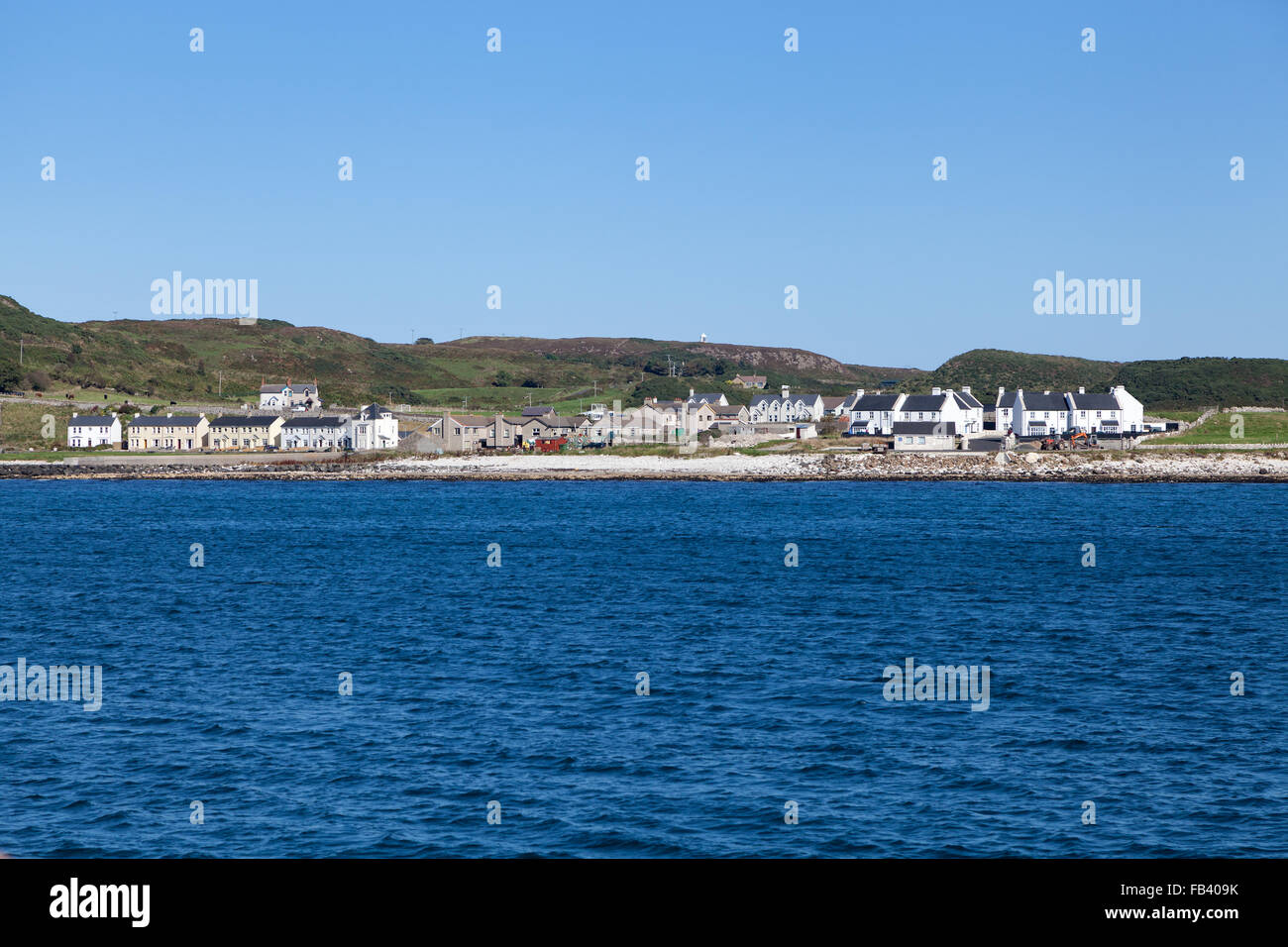 Approaching Rathlin Island from the sea, Antrim co., Northern Ireland Stock Photo