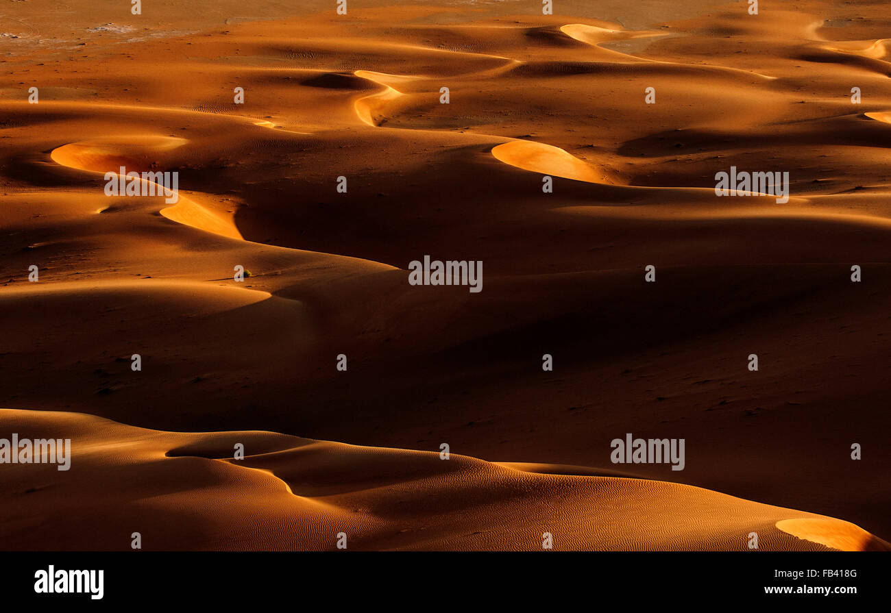 Landscape of Empty Quarter, Rub al Khali Desert, Oman Stock Photo