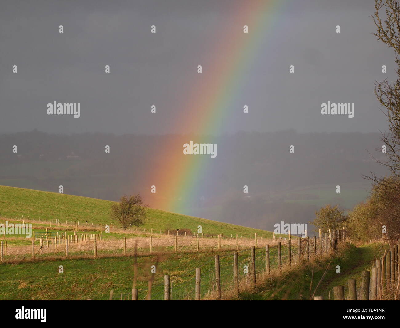 Rainbows storm landscape rain hi-res stock photography and images - Alamy