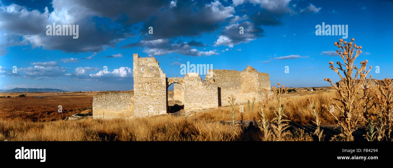 Calatrava la Vieja castle. Umayyad original fortress city, VIII century. Stock Photo