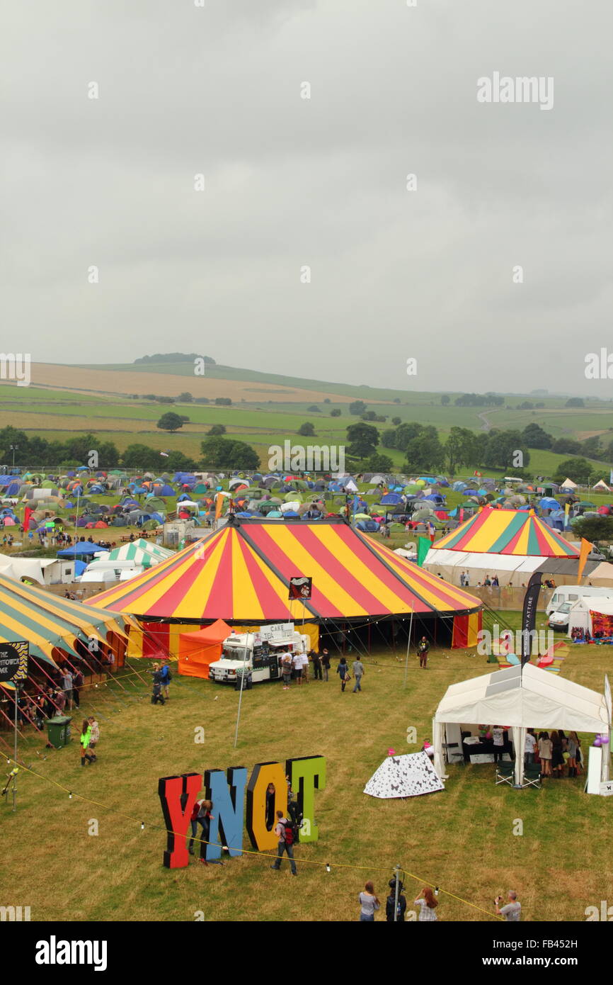 The Y Not music festival underway in the heart of Derbyshire's Peak District National Park, England UK Stock Photo