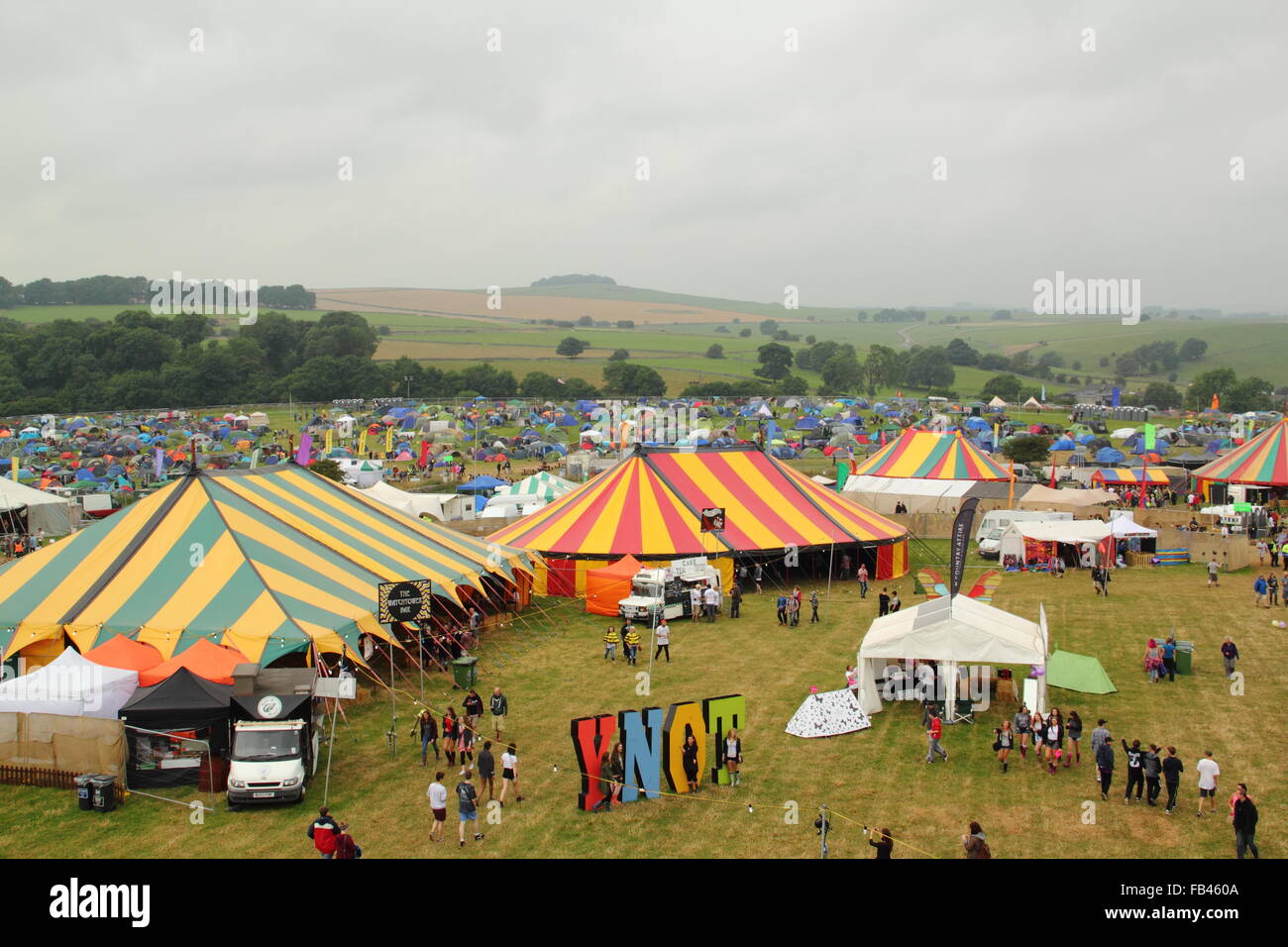 The Y Not music festival underway in the heart of Derbyshire's PEak District National PArk, England - summer Stock Photo
