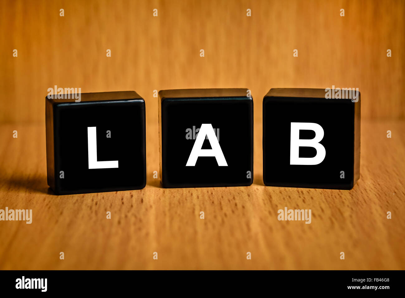LAB or Laboratory text on black block Stock Photo Alamy