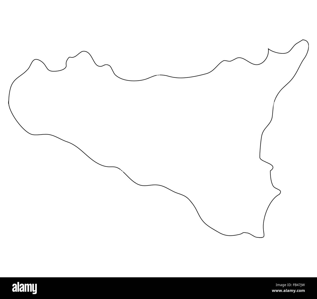 Sicily blank detailed outline map Cut Out Stock Images & Pictures Alamy