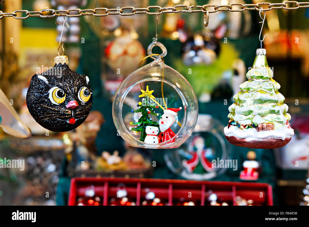 Christmas market decorations, Munich, Germany Stock Photo Alamy
