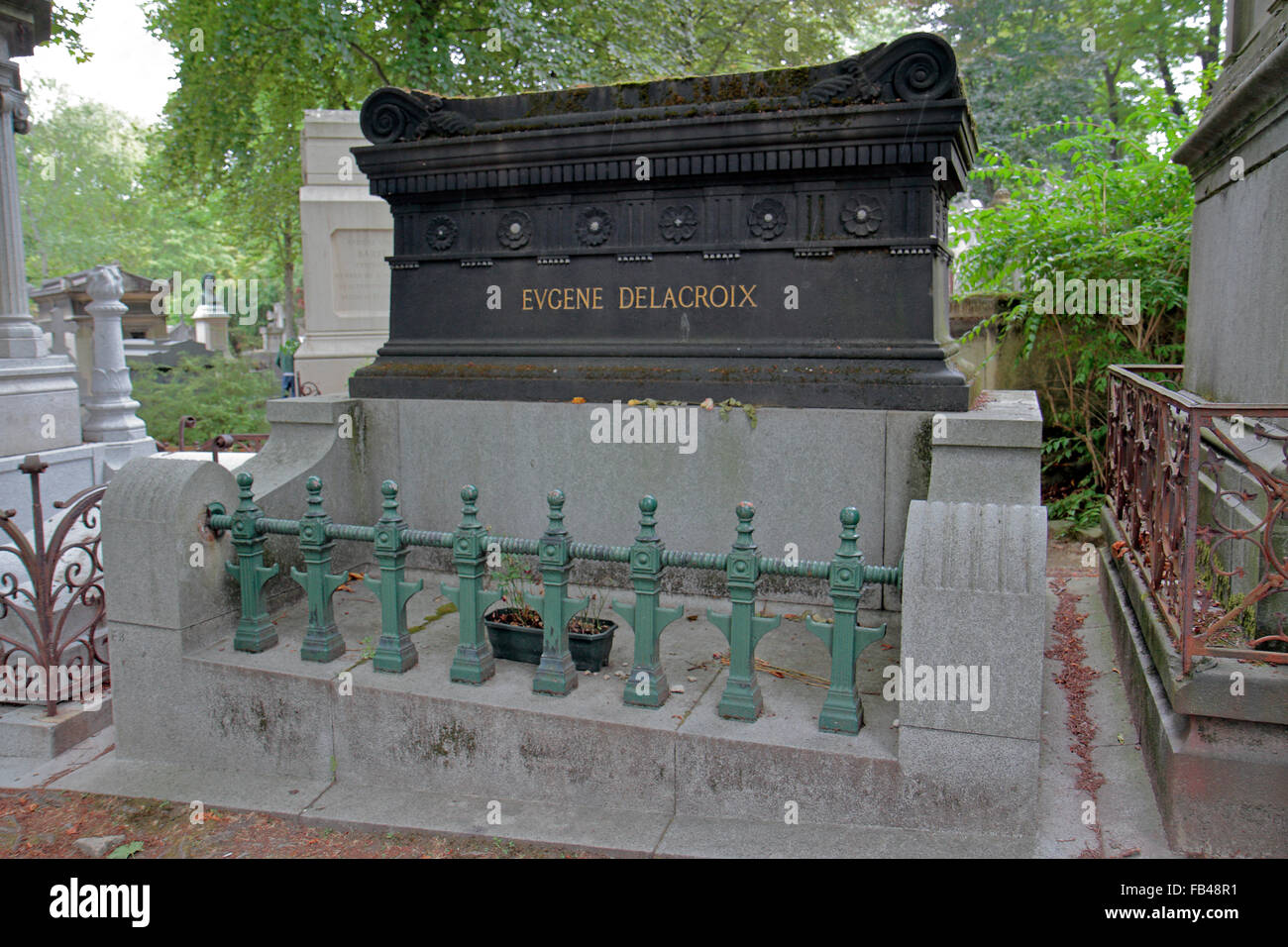 The tomb of Eugène Delacroix, a French Romantic artist in the Père