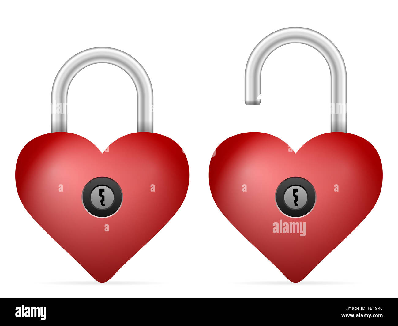 Padlock heart on a white background Stock Photo - Alamy