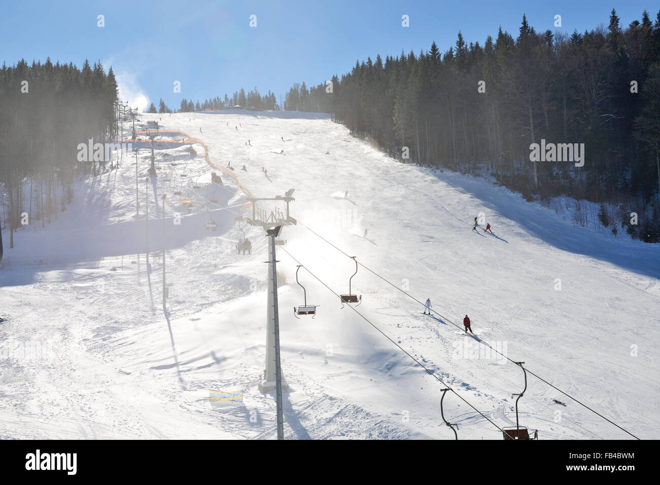 The slope of Bukovel ski resort, Ukraine Stock Photo - Alamy