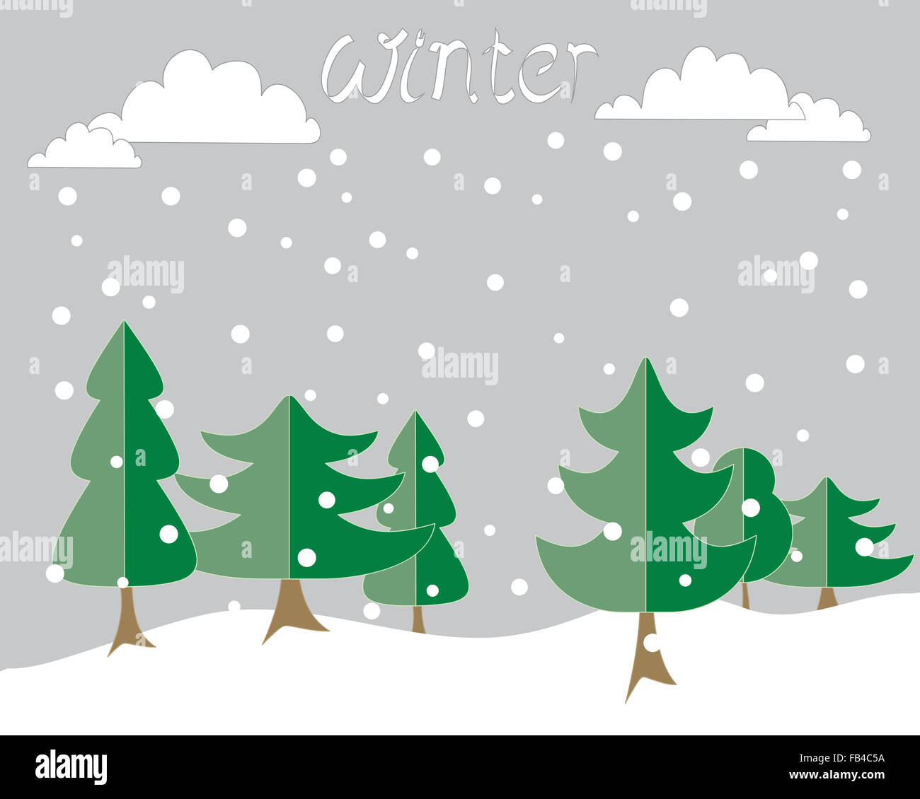 Stylized evergreen trees hi-res stock photography and images - Alamy